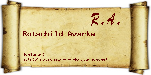 Rotschild Avarka névjegykártya